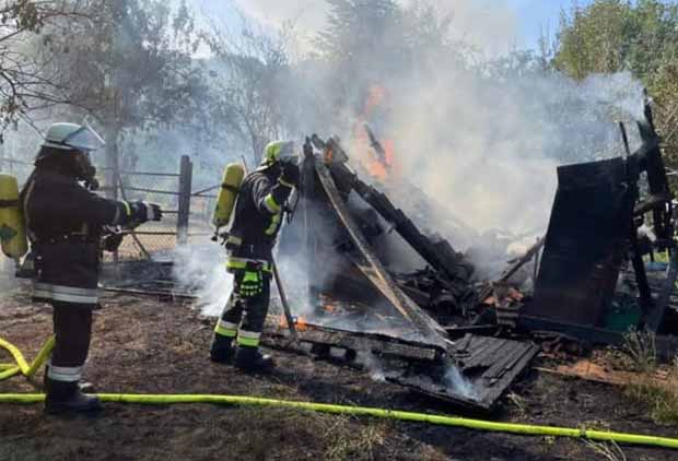 Brand einer Gartenhütte in Thüngen